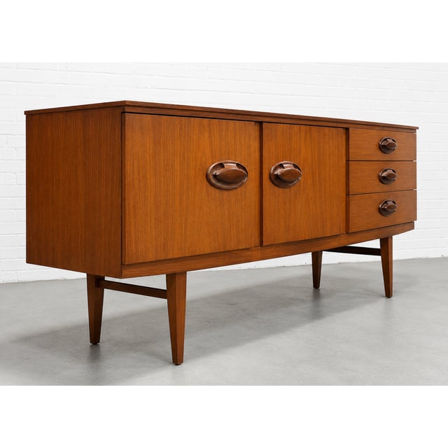 Rare Mid Century Modern Danish Teak Credenza / Media Stand, C. 1960's For Sale - Image 9 of 16