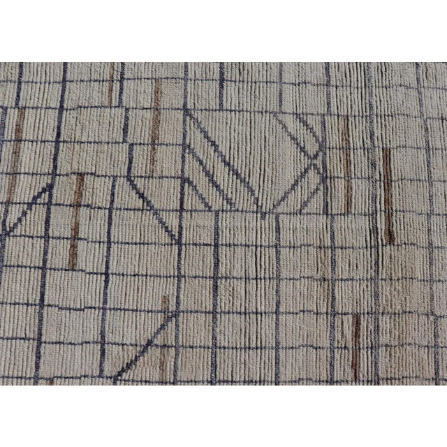 Textile Keivan Woven Arts Large Modern Moroccan Rug in Minimalist Design 9'10 X 14'1 For Sale - Image 7 of 12