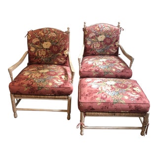 Highland House Floral Occasional Chairs- Set of 3 For Sale