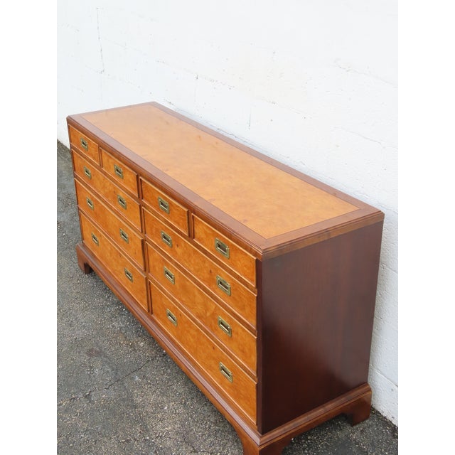 Century Hollywood Regency Burlwood Low Long Dresser Bathroom Vanity 6364 For Sale - Image 15 of 18