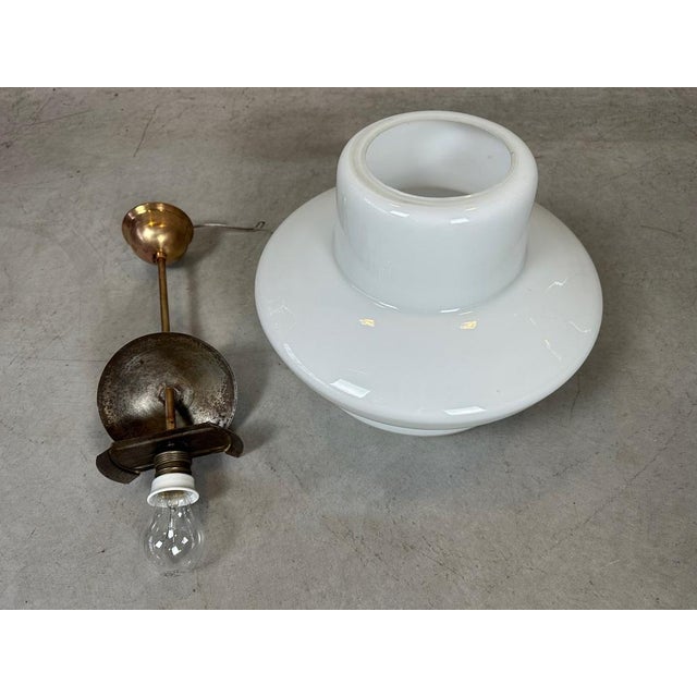 Art Deco Hanging Lamp - Opaline For Sale - Image 13 of 14