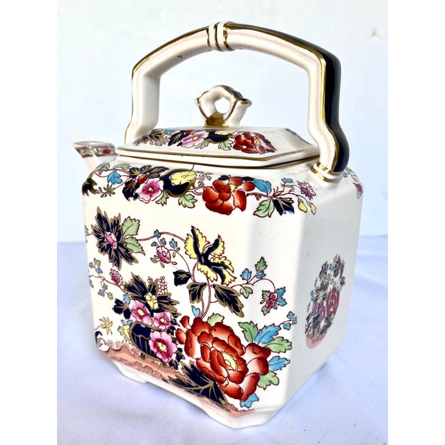 Mason's Ironstone Vintage 1930s English Ironstone Mason's Mandarin Teapot For Sale - Image 4 of 10