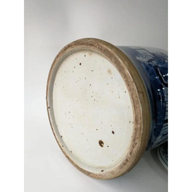 Chinese Blue and White Porcelain Ginger Jar With Hand Painted Playing Children For Sale - Image 11 of 12