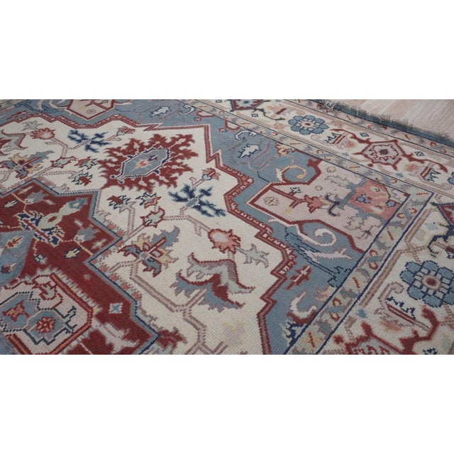 9x12 Ivory Medallion Traditional Hand Knotted Wool Carpet Rug For Sale In New York - Image 6 of 6