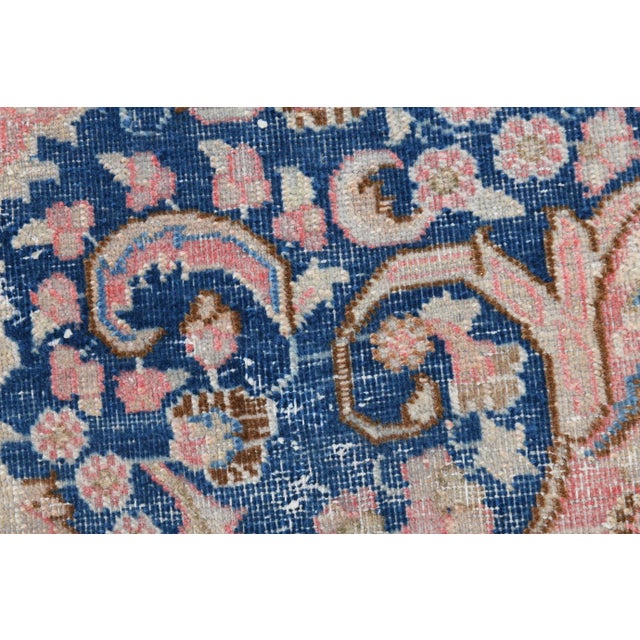 Light Pink Vintage Pastel Light Pink Floral Design Rug For Sale - Image 8 of 13