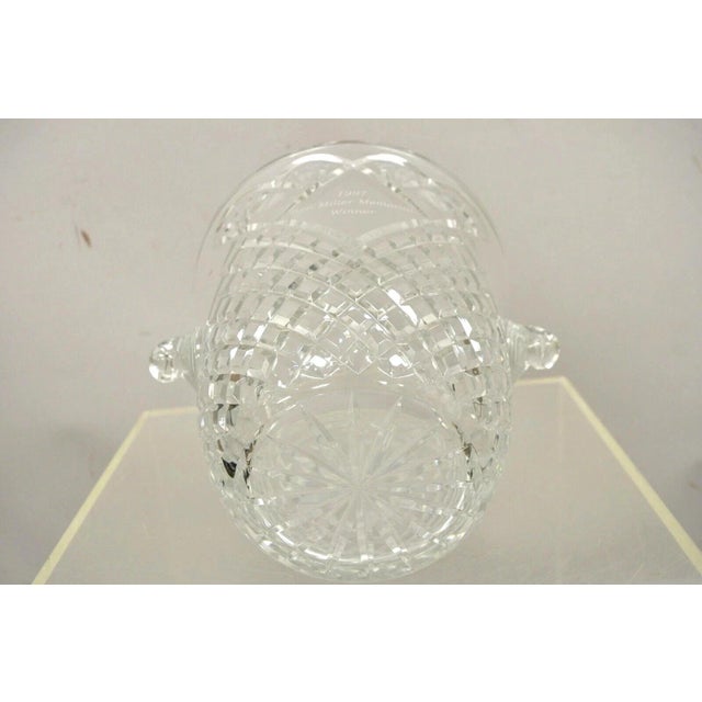 Glass Vintage "1997 Ben Miller Memorial Winner" Diamond Cut Crystal Glass Ice Bucket For Sale - Image 7 of 9