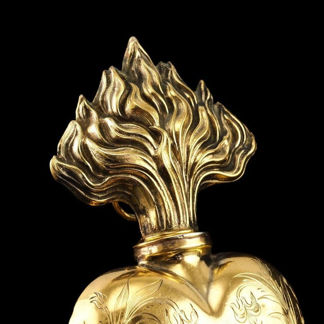 Antique Silver Gilt Heart Perfume Bottle, 1800s For Sale - Image 9 of 18