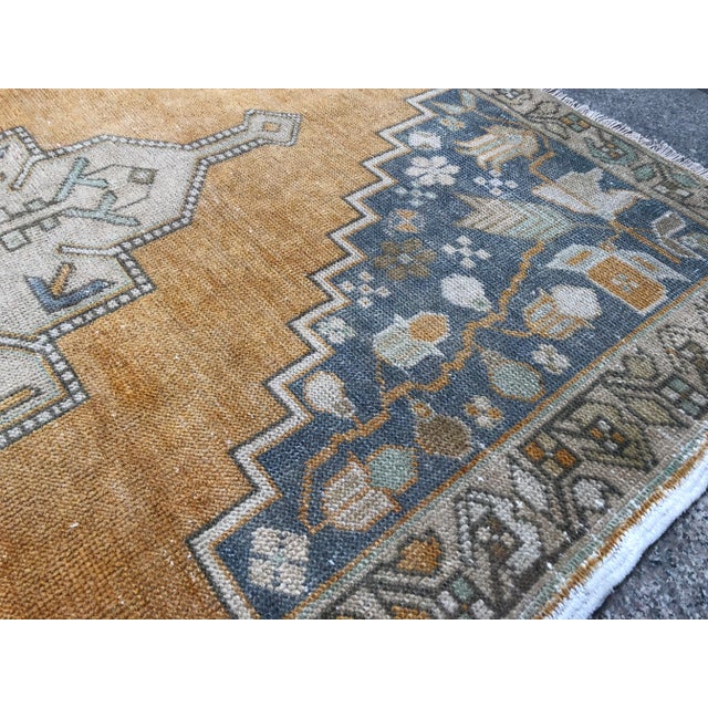 Turkish Oushak Tribal Floor Rug - 4′2″ × 7′8″ For Sale - Image 9 of 11
