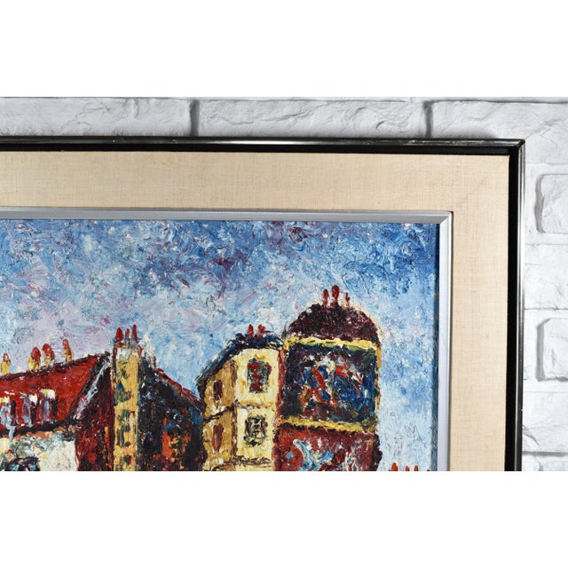 1960s 1960s Expressionist European Cityscape Oil Painting, Framed For Sale - Image 5 of 9