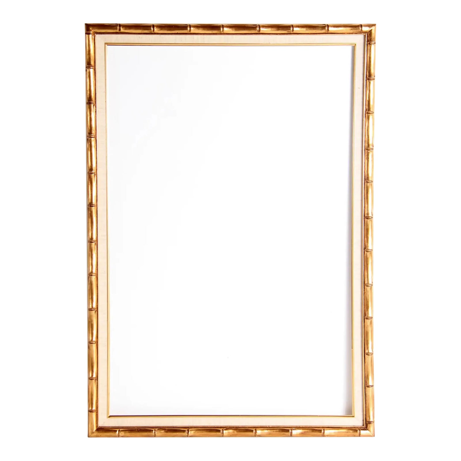 Vintage 24" X 36" Gold Gilded Faux Bamboo Picture Painting Frame