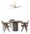 Nova and Raya Mother of Pearl Dining Table and Cane Chair Set For Sale