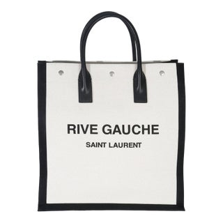 Beige Linen North South Rive Gauche Tote For Sale