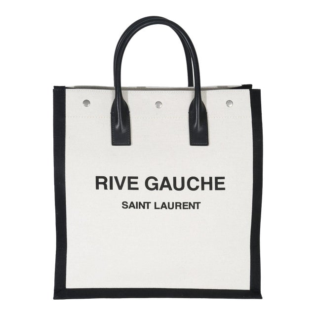 Beige Linen North South Rive Gauche Tote For Sale
