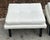 1980s Post Modern White Leather Scoop Shape Ottomans, Pair For Sale - Image 5 of 10