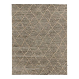 Contemporary Geometric Diamond Trellis Natural Silk Rug by Rug & Kilim, India For Sale