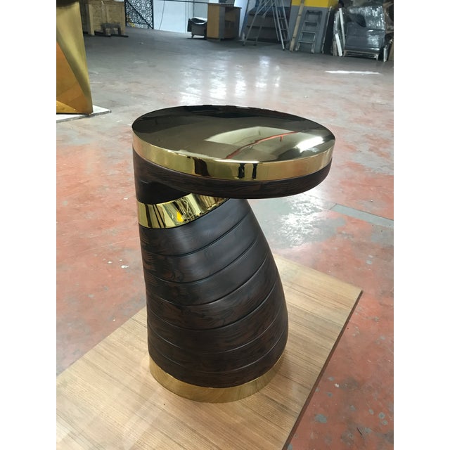 "Matita" Coffee Table With Bronze and Wood, Handcrafted, Bizimyer Furniture, Istanbul For Sale - Image 6 of 17
