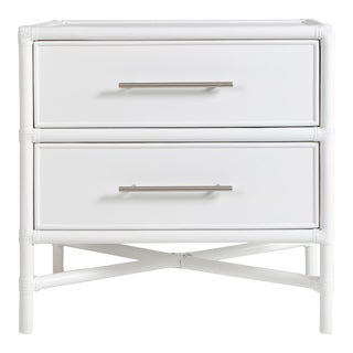 Verona Two-Drawer Nightstand in White For Sale