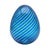 Signed Venini Murano Canne Ritorte Blue & Green Art Glass Egg Sculpture, 1970s 7" For Sale - Image 9 of 11