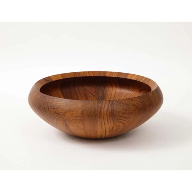 1960's Mid-Century Modern Jens Quistgaard designed for Dansk large teak salad bowl, in vintage original condition with...