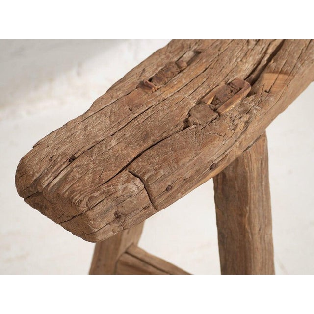 Brown Antique Wooden Bench, 1870s For Sale - Image 8 of 9