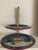 Cook’s Bazaar Gourmet Collection 2-Tiered Serving Tray “Holly Mountain Lodge” Pattern with cobalt blue sponge where...