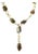 Mid 20th Century Smoky Quartz Fancy Oval Link 14k Yellow Gold Lariat Necklace For Sale