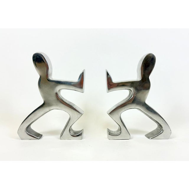 Metal Vintage Aluminium Bookends from Il Gusto Brugskunst, 1990s, Set of 2 For Sale - Image 7 of 7