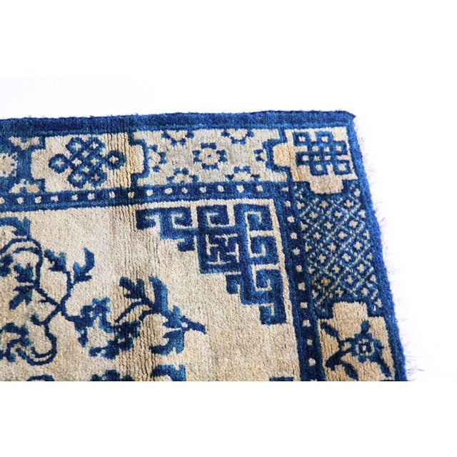 Antique Chinese Peking Rug in Indigo & Ivory With Classic Scholar Motifs -2' 1'' X 4' 1'' For Sale - Image 10 of 12