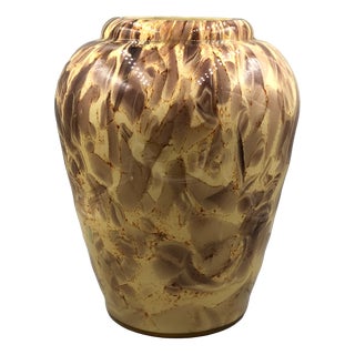 Large Murano Scavo Glass Tartaruga Vase, Tortoiseshell / Marble Design, Italy, 1970s For Sale