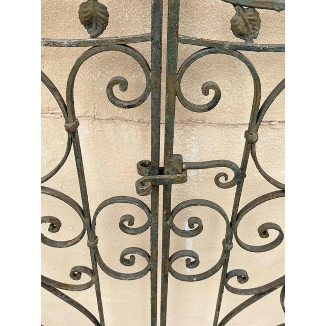 Antique Spanish Renaissance Scrolling Wrought Iron 57 X 45 Garden Entry Gate Set For Sale In Philadelphia - Image 6 of 18