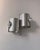 Metal Vintage Double Wall Lights in Brushed Metal, France, 1970, Set of 2 For Sale - Image 7 of 8