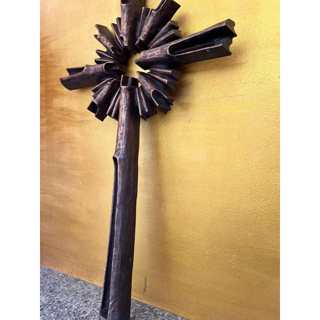 Wolfgang Haaf, Monumental Brutalist Bronze Cross / Wall Sculpture Attributed to Walter Haaf Germany, 1960s, 1960s, Bronze For Sale - Image 6 of 18