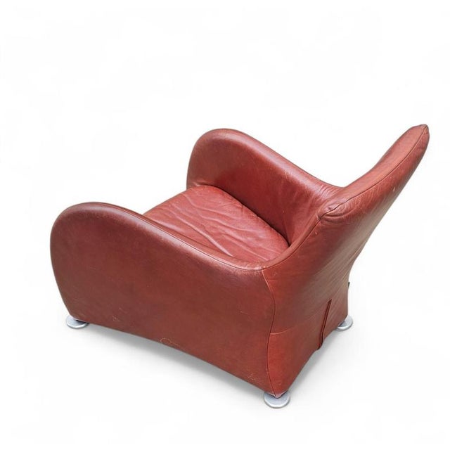 Brown Leather Lounge Chair by Gerard Van Den Berg for Montis, 1990s For Sale - Image 11 of 18