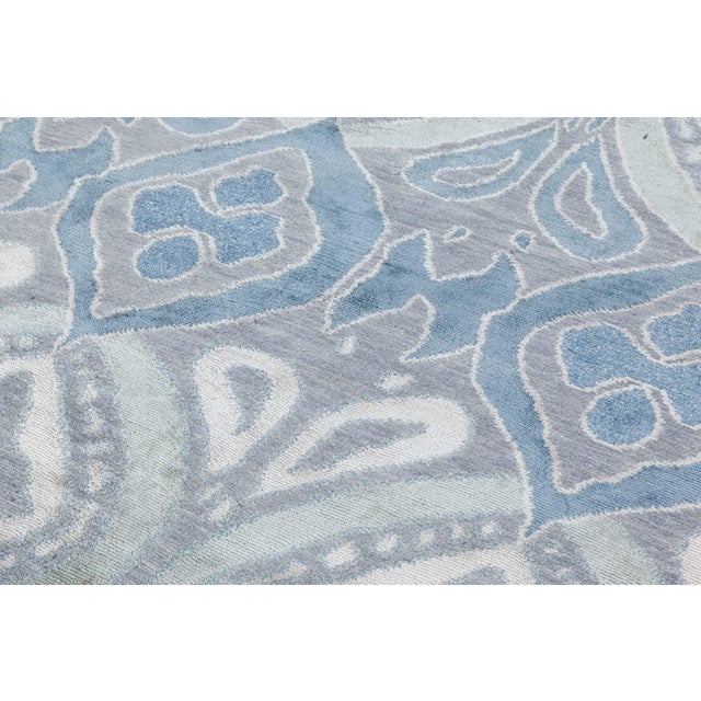 Contemporary Blue-Grey Mandorla Rug by Doris Leslie Blau For Sale - Image 4 of 7