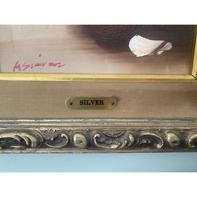 Traditional Vintage Floral Oil Painting, Roses Still Life, Ornate Gold Frame For Sale - Image 3 of 5
