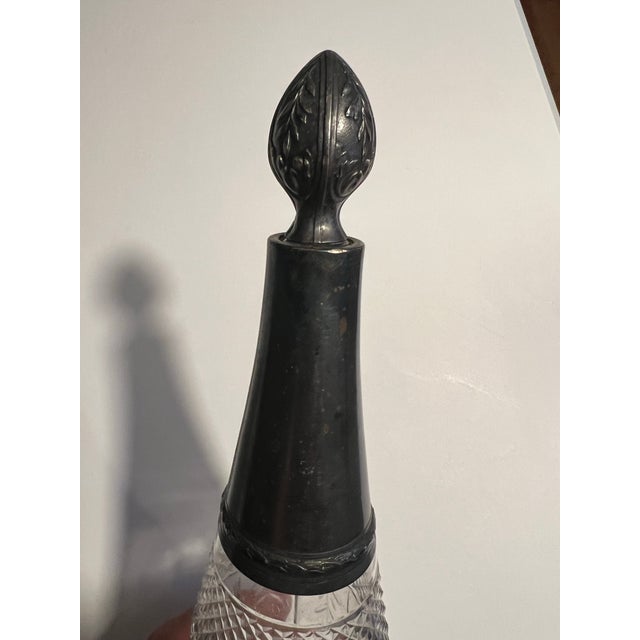 French Vintage French Silver & Crystal Decanter / Cruet For Sale - Image 3 of 10