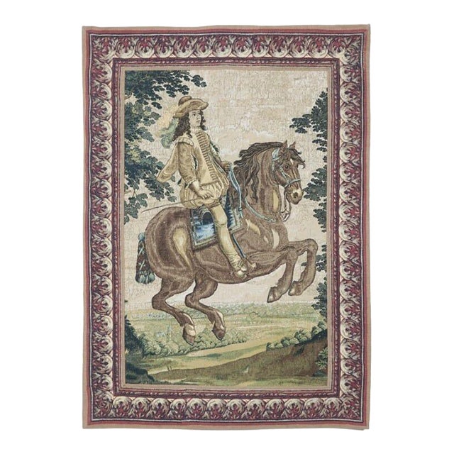 Mounted Cavalier Silkscreen Tapestry - 117 X 83 Cm (3'10" X 2'9") - Requires Rod Size 2 For Sale