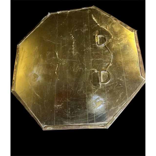 1970s MCM Brass Wrapped Octagon Mirror For Sale - Image 5 of 8