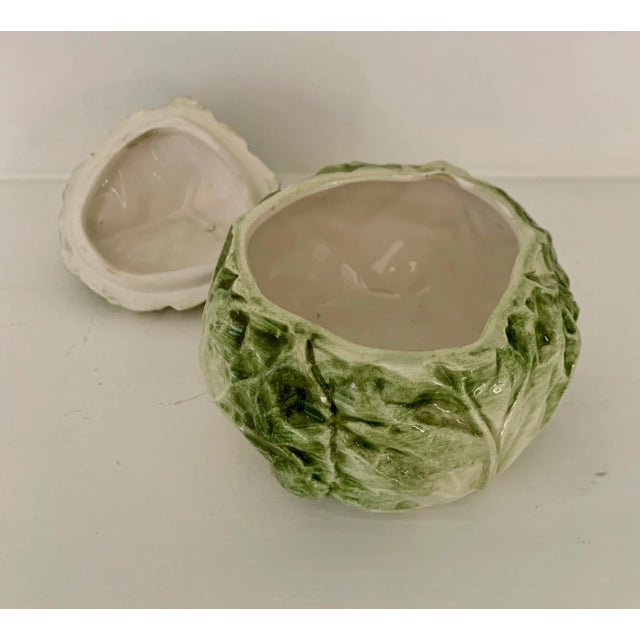 Vietri Italy Cabbage Lidded Leaf Bowl For Sale In Phoenix - Image 6 of 7