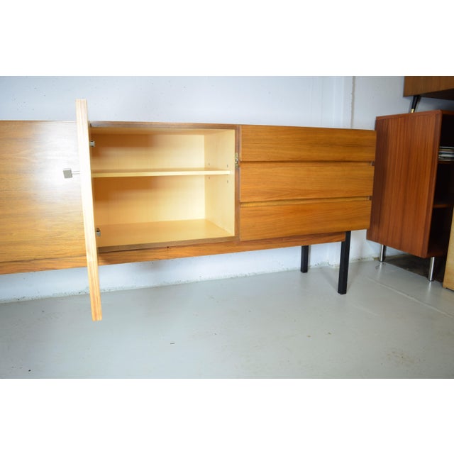 Long Vintage Sideboard in Walnut, 1960s For Sale - Image 6 of 9