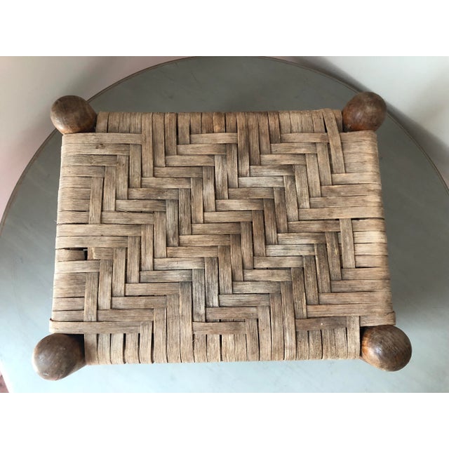 Vintage woven oak stool. Great accent piece for any room. Rustic and textured.
