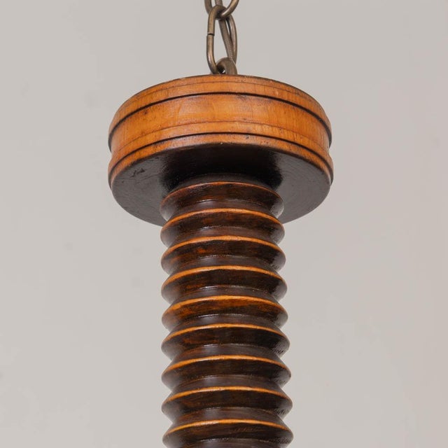 1940s Charles Dudouyt French Carved Wood Chandelier For Sale - Image 12 of 14