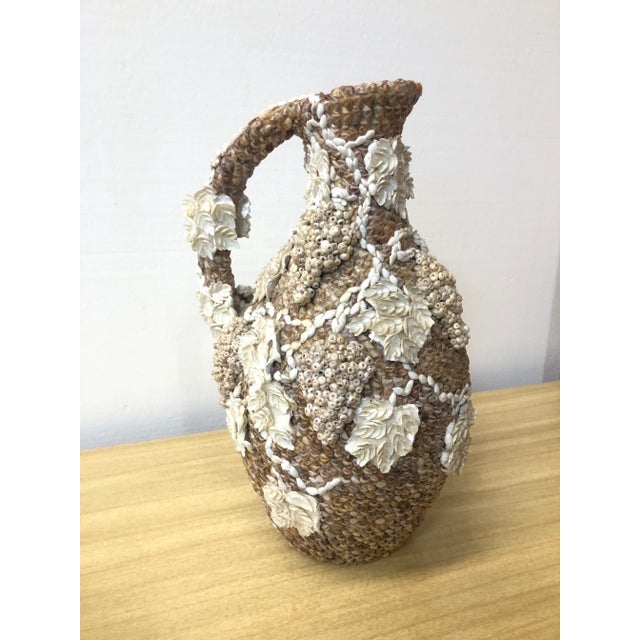 Early 20th Century Shell-Encrusted Pitcher With Grapevine Design For Sale - Image 10 of 12