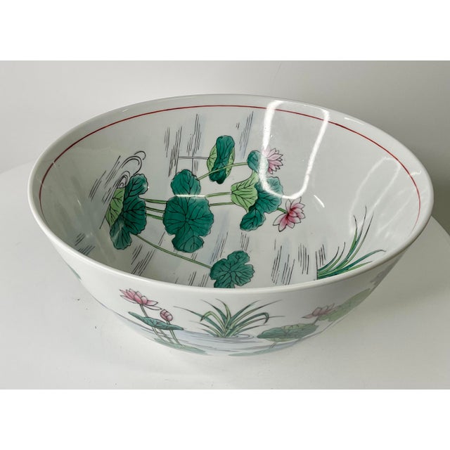 Mid 20th Century Japanese Lotus and Bird Bowl For Sale - Image 11 of 11