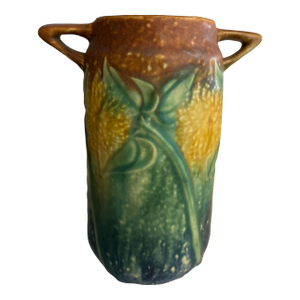 Antique Roseville Sunny Farm Sunflower Art Deco Pottery Flower Garden Home Vase