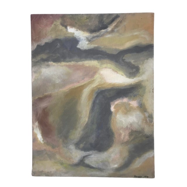 Vintage Abstract Painting 1979 For Sale