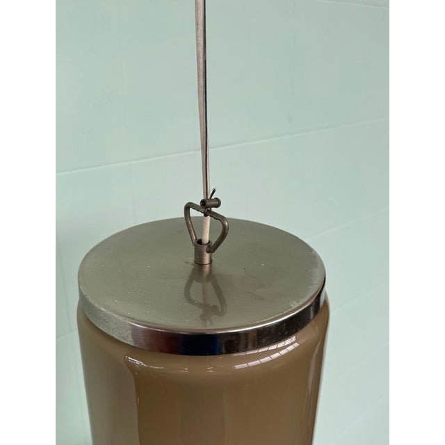 Brown Italian Space Age Glass Pendant Lamp, 1970s For Sale - Image 8 of 14