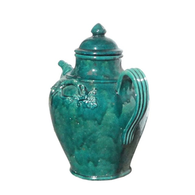 Chinese Ceramic Green Glaze Wine Container Jar For Sale - Image 4 of 5