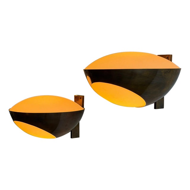 Model 1963 Brass Wall Lights by Max Ingrand for Fontana Arte, 1960s, Set of 2 For Sale