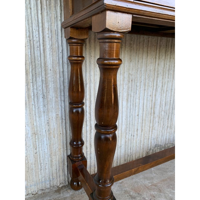 20th Century Spanish Tuscan Console Table With Two Drawers and Turned Legs For Sale - Image 11 of 13